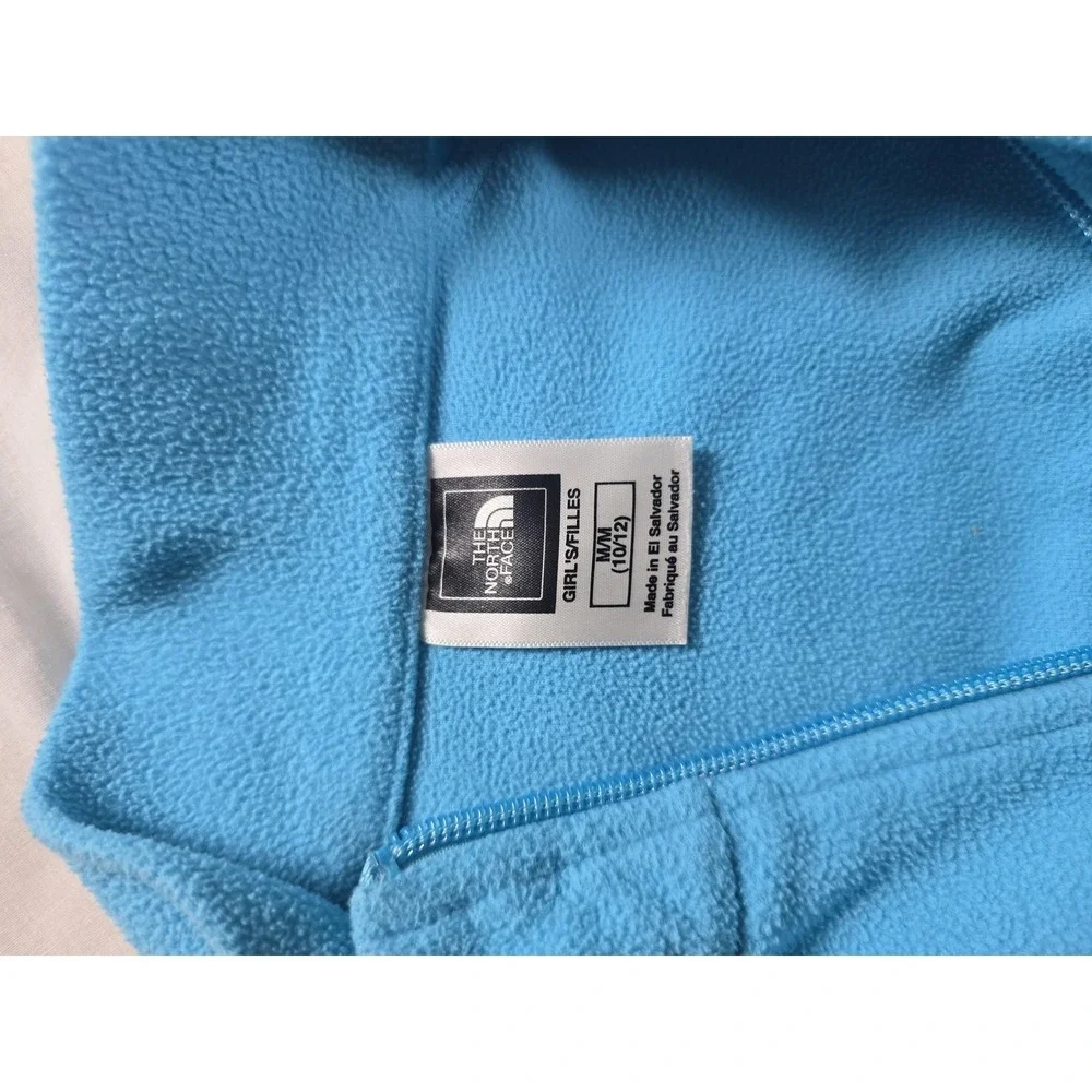 North Face Pullover Girls Medium 10/12 Blue‎ Fleece Half Zip Warm Outdoor Youth